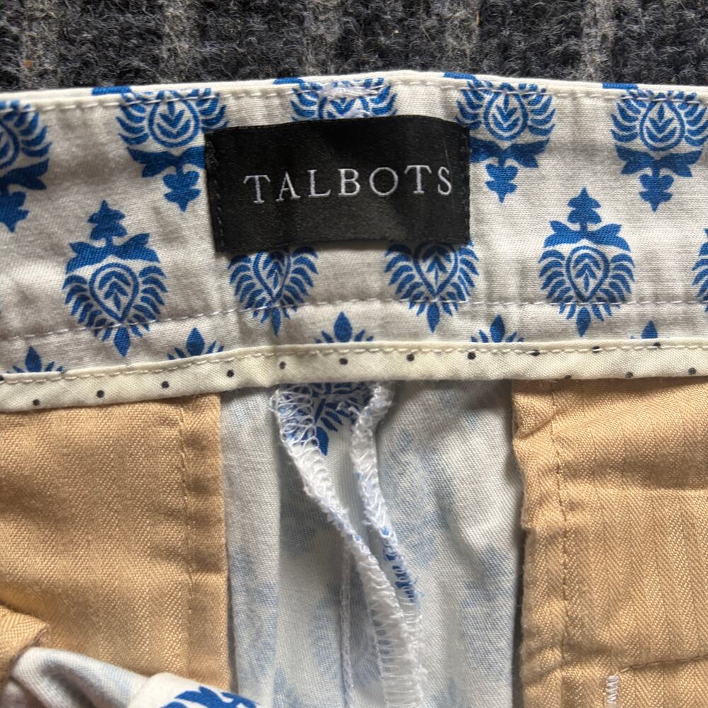 Talbots Perfect Skimmer Pants Size 10 Blue White Cotton - Picture 5 of 11